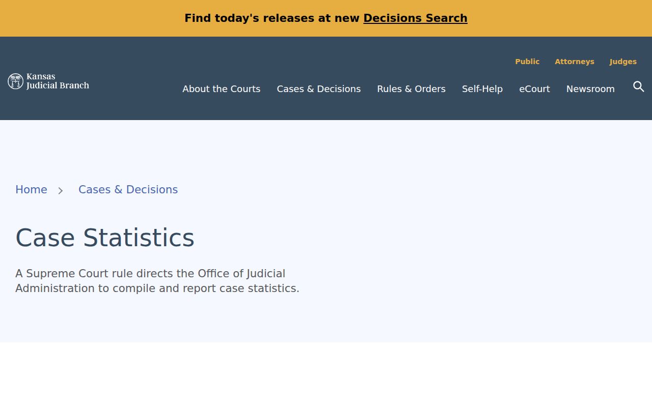 Kansas court statistics index used for Jackson County civil docket filing totals