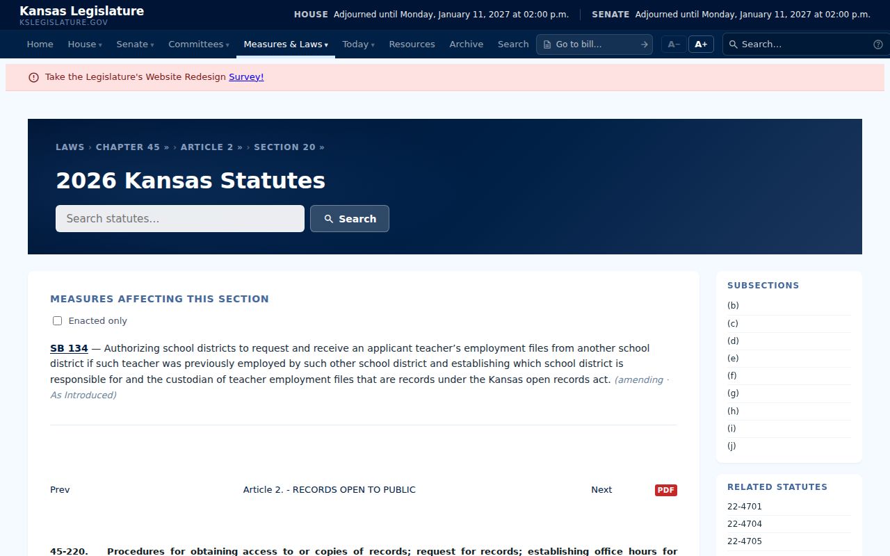 Jackson County court record request procedure under K.S.A. 45-220