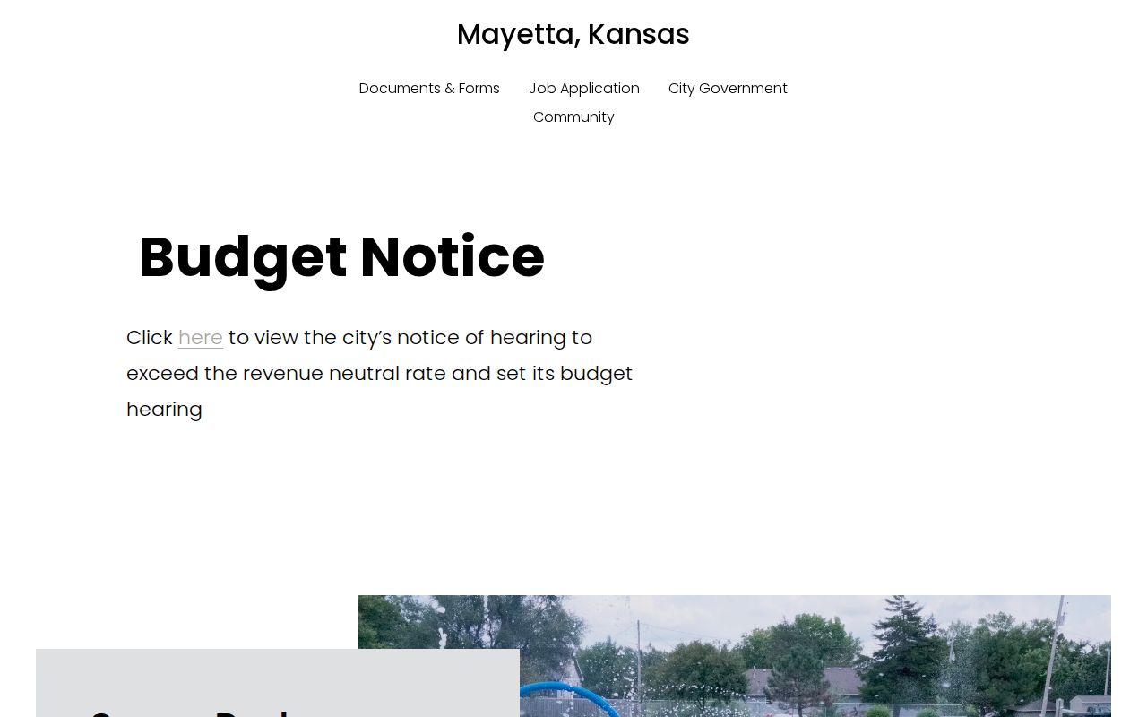 Official Mayetta Kansas website and City Hall contact route