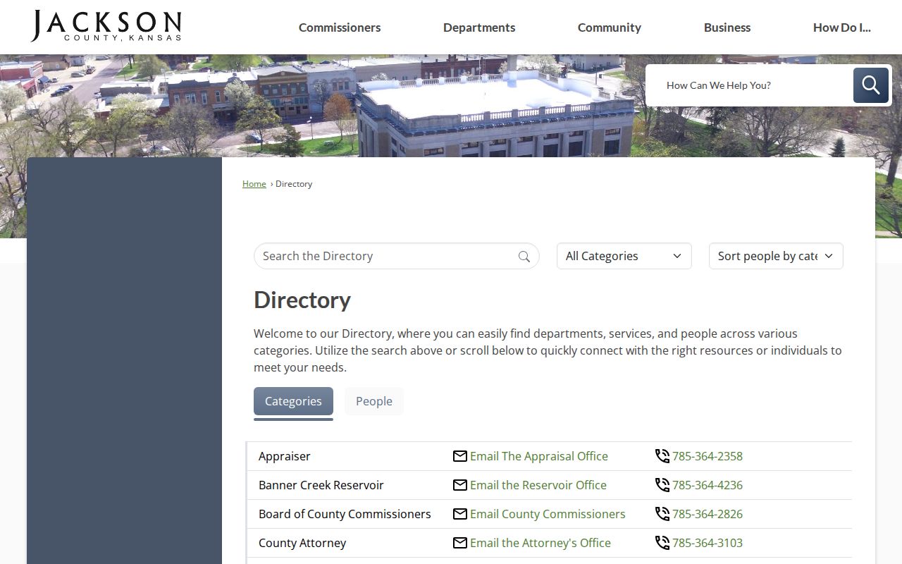 Jackson County department directory for locating public offices